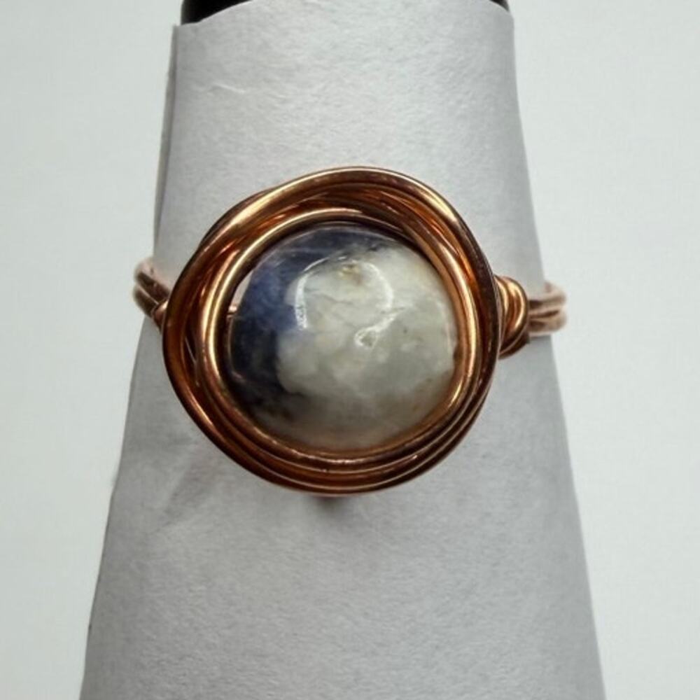Sodalite copper ring handmade